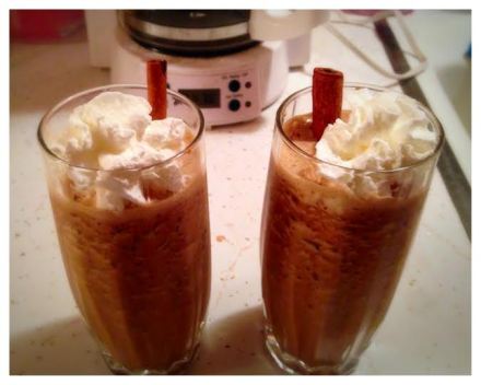 Iced Mexican coffees. They were delicious. I picked up the recipe at tablespoon: http://bit.ly/1DanMv8