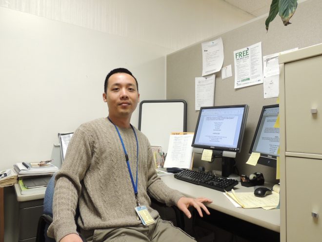James Shwe, an education major at Ivy Tech Northeast, is a refugee from Burma.  He and his family spent nearly 20 years in a Thai refugee camp before moving to Fort Wayne in 2008.