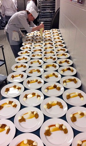 Brittney Todd, who graduated with her degree in hospitality administration in December 2014, plates desserts for last year’s Chancellor’s Scholarship Dinner, which honored Ivy Tech Northeast fall 2014 scholarship recipients. Ivy Tech Northeast’s Baking and Pastry Arts concentration, part of Hospitality Administration, has received national accreditation.