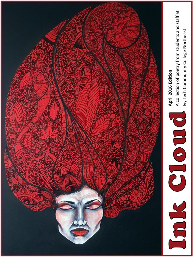 2016 marks the Ivy Tech Northeast Library's second student poetry contest, Ink Cloud, which also accepted art submissions this year. The library published the collection online and used the winning art piece as Ink Cloud’s cover. The piece, above, is “The Muse,” by Jonathan Hayworth, a medical assisting student.