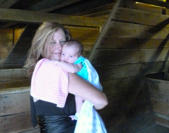 Julie Lowry, a hospitality administration student, with her granddaughter, Marleigh