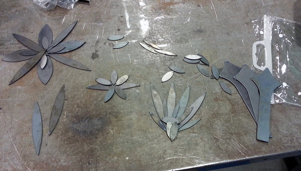 Most of the parts and pieces we all started with. Some brought in springs, horseshoes, washers and other parts to embellish projects.