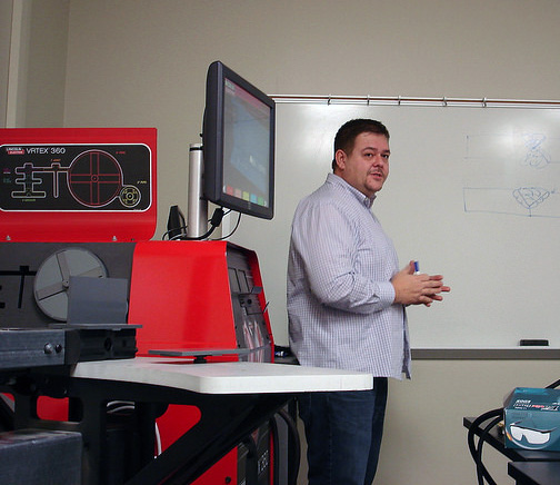Artistic Welding instructor, Brian Barnes, teaches the class about safety and how to create an optimal weld.
