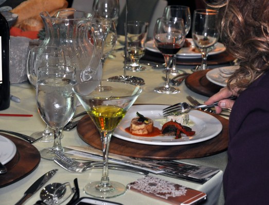 Attendees at A Reason to Taste fundraiser dined on a six-course meal. Hospitality administration students who won January’s European Competition traveled to France in the spring and created the menu based on what they learned on the trip. They also cooked and served Saturday’s meal.