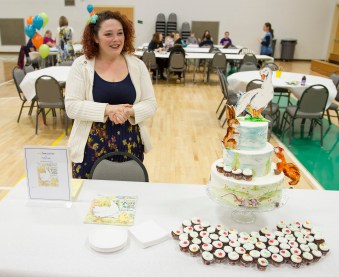 Cayla Veach, a community member and frequent participator in the Edible Book Festival, made a cake last year based on the children’s book “Just You and Me.”