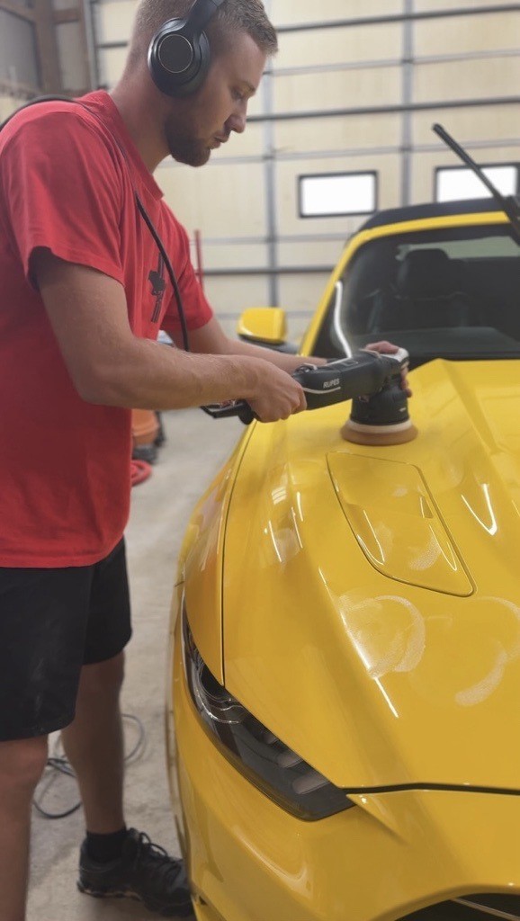 Heath working in his shop