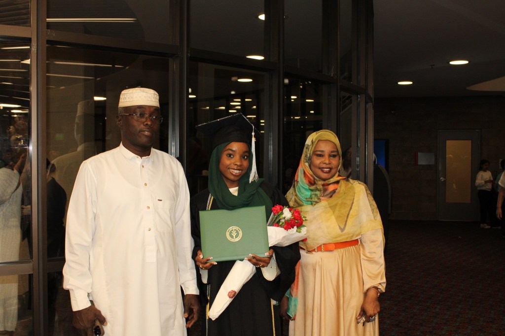 Rayyan Hassan and her family at the Ivy Tech graduation